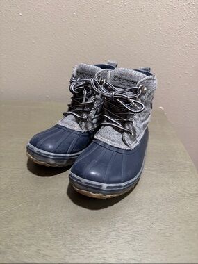 Sperry Navy and Gray Kids Duck Boots size 11